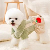 pet dog jumpsuits clothing warm thicken solid color dog clothes soft warm winter pet dog clothes for pets chihuahua