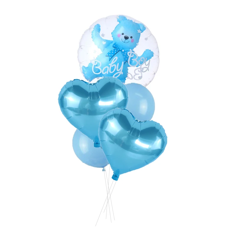 

Pink Blue Bear Aluminum Foil Balloon Number Balloon 1st Birthday Party Decorations Boy Girl Baby Shower Decorations