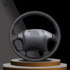 Сшитая вручную черная оплетка рулевого колеса из искусственной кожи для Hyundai Tucson 2006 2007 2008 2009 2010 2012 2013 2014