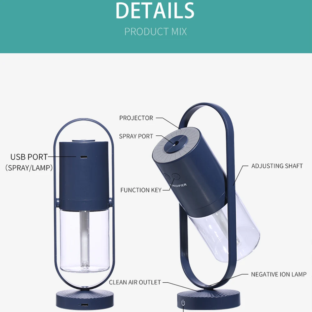 200 мл увлажнитель светодиодный свет ультразвуковой распылитель портативный