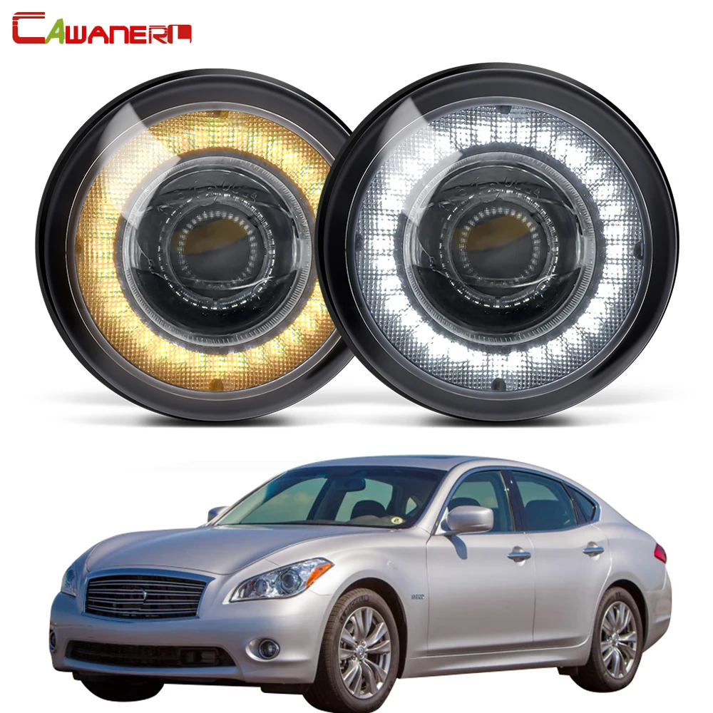 

2 X Car Fog Light Assembly LED Angel Eye DRL Daytime Running Light 30W 8000LM 12V For Infiniti Q Q60 Q70 2011 2012 2013 2014