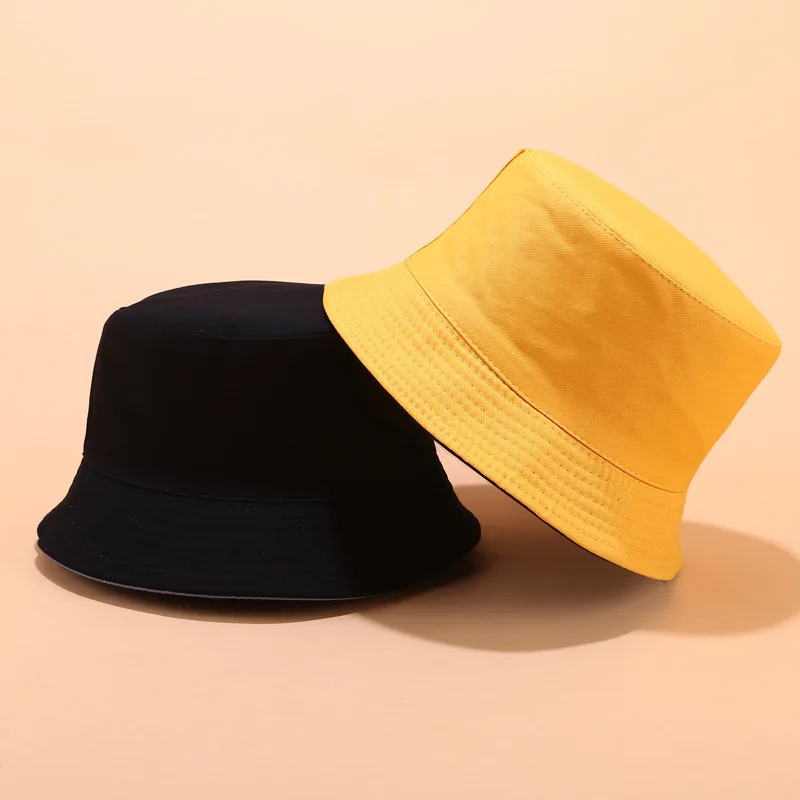 

Double-sided Fisherman Hat Couple Bucket Hat Outdoor Leisure Solid Color Multi-color Men's and Women's Hats
