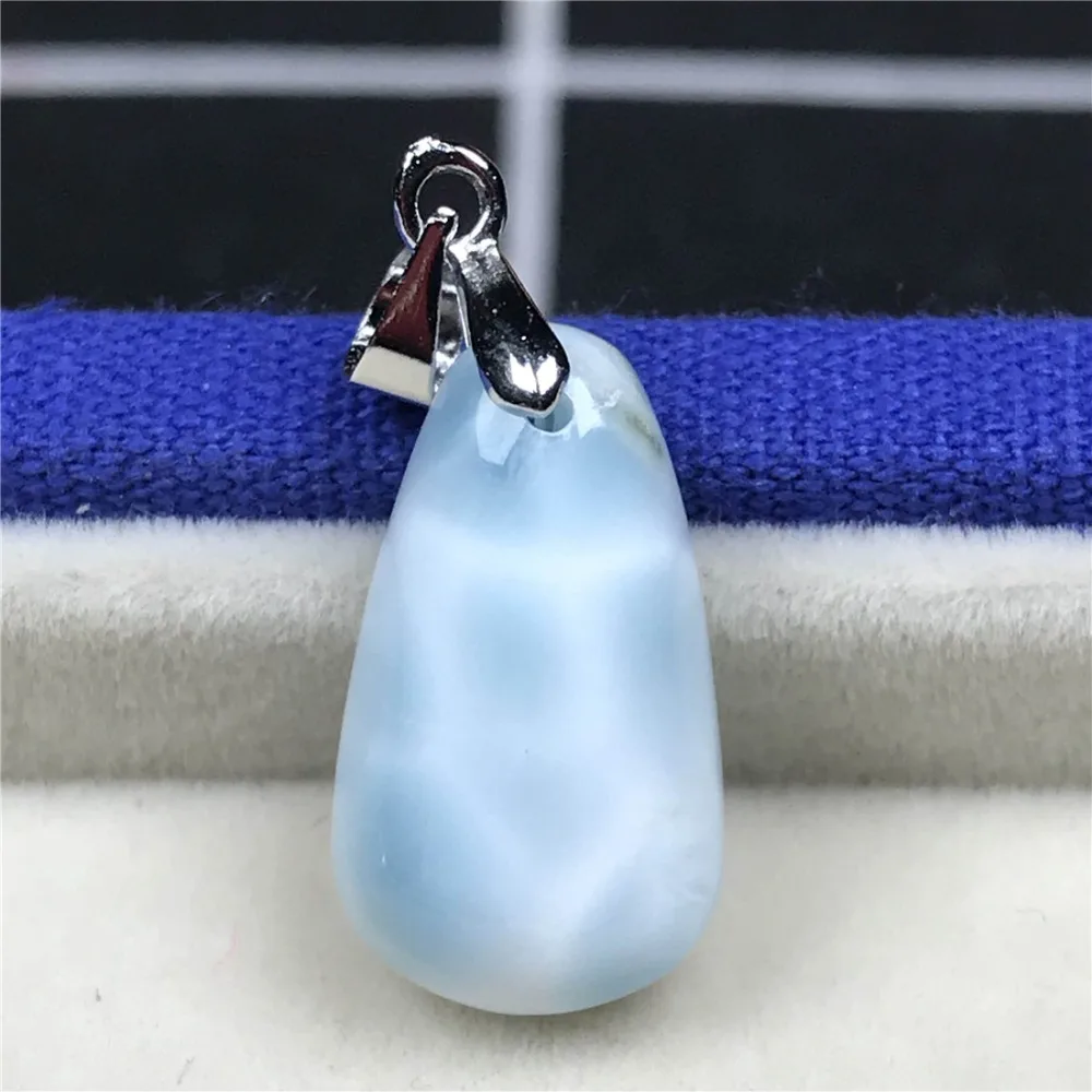 Натуральный Синий Подвеска larimar для женщин 19x11x7 мм бусины домика кристалл капли воды Прозрачный камень Модный кулон, ювелирные изделия AAAAA
