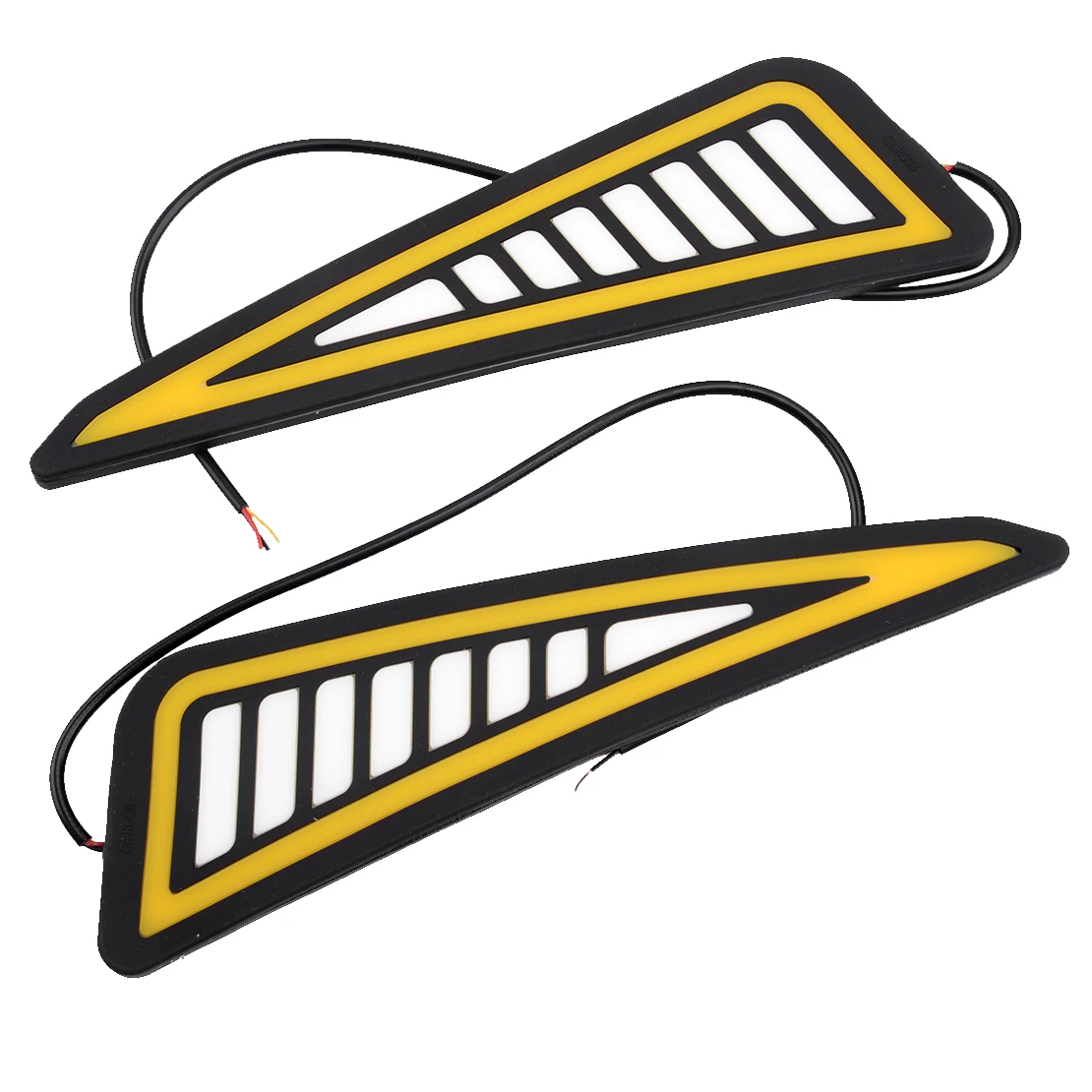 

2Pcs/Set Universal LED Daytime Running Light Driving Turn Signal Rear Bumper Strip DRL White/Amber