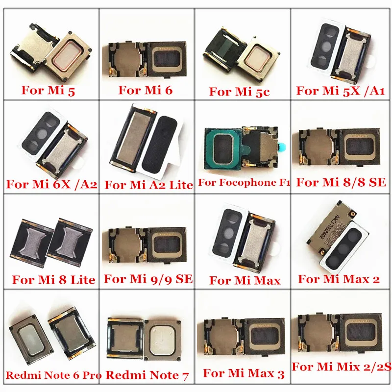 

50x New Earpiece Ear Speaker For Xiaomi Mi 6 6x 5 5c 5x A2 9 8 SE Lite Mi Max 3 2 Mix 2S 2 Focophone F1 Redmi Note 7 6 Pro