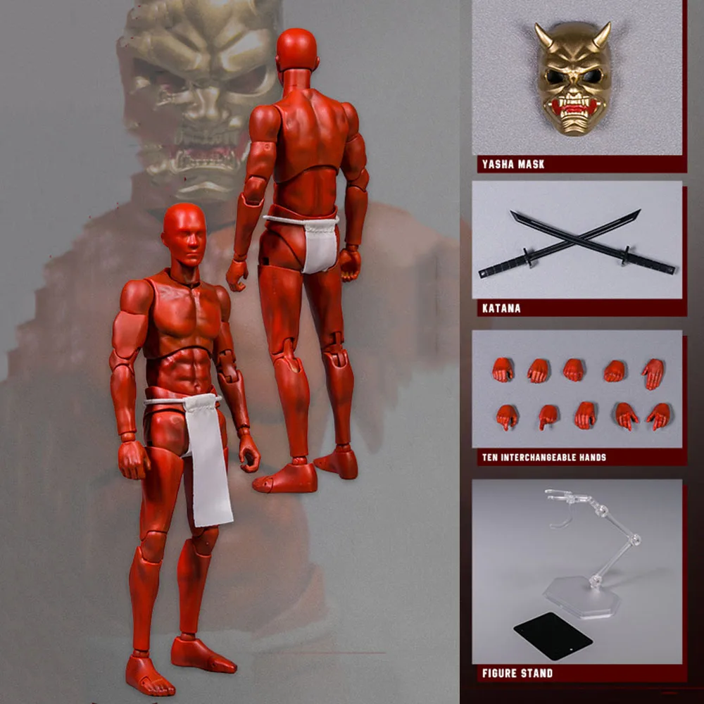 

DPS08 1/12 RED YASHAMAN Action Figure DAMTOYS Hobbyist 6 Inch Action Body with YASHA MASK Weapon Model In Stock
