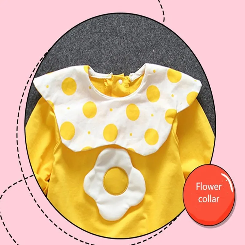 

Casual Baby Girls Bodysuits Beautiful Infant Rompers Pants Toddler Jumpsuit Flower Turn-down Collar Baby Onesies Girls Clothes