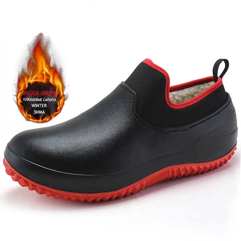 

Unisex Winter Men's Rain Boots Warm Men's Snow Boots Non-Slip Shoes Waterproof Rain Boots Men's Water Boots Rubber Work Boots