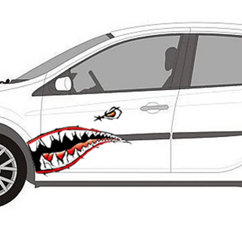 1Pcs Car Stickers Shark Mouth Funny Teeth Film Pull Reflective Dinghy Motorcycle Styling Decor Accessories Multifunction 2020NEW |