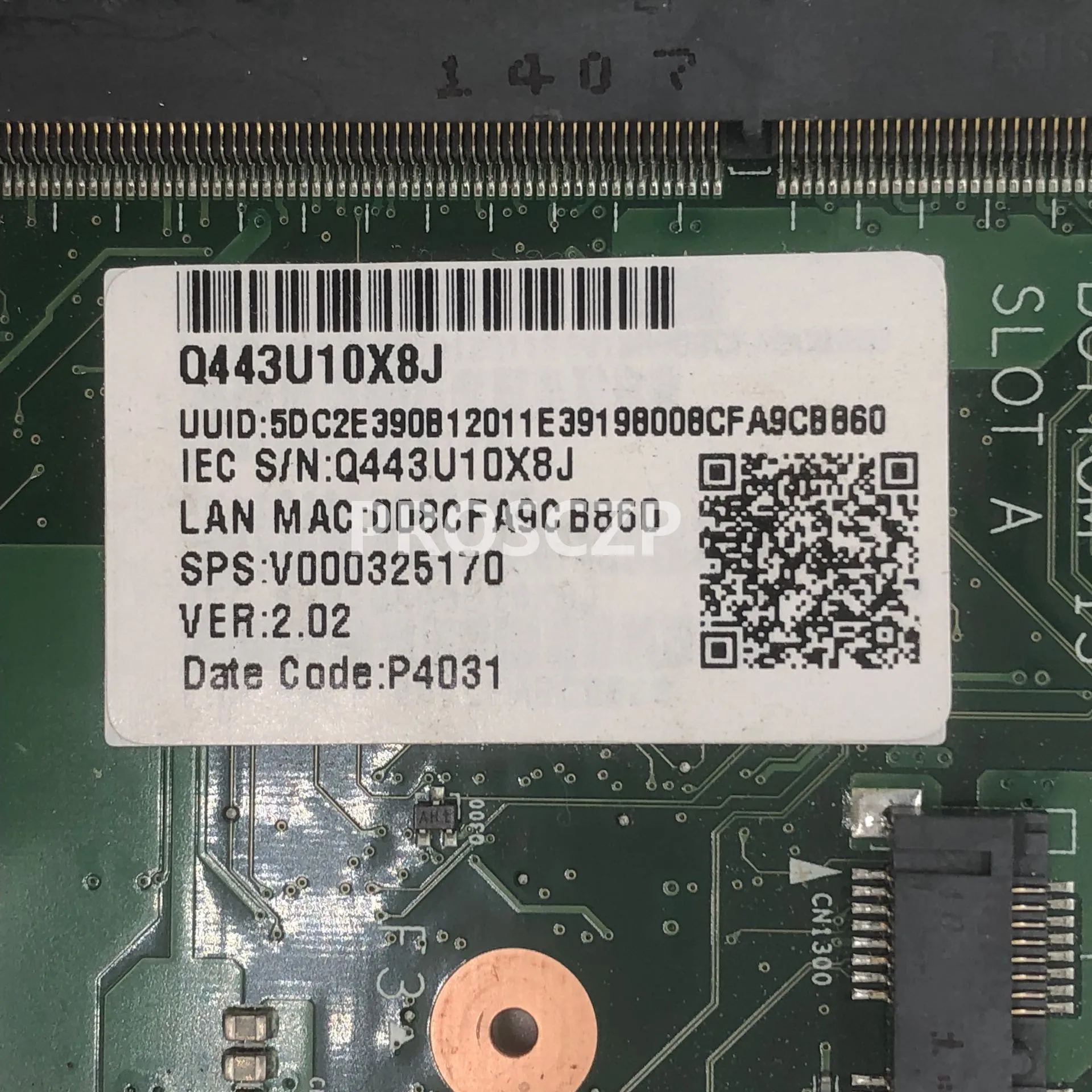 Материнская плата для ноутбука C55 C50 C55A C55-A V000325170 6050A2623101 DB10BM-6050A2623101-MB-A02 W/ N2820 CPU A55 DDR3