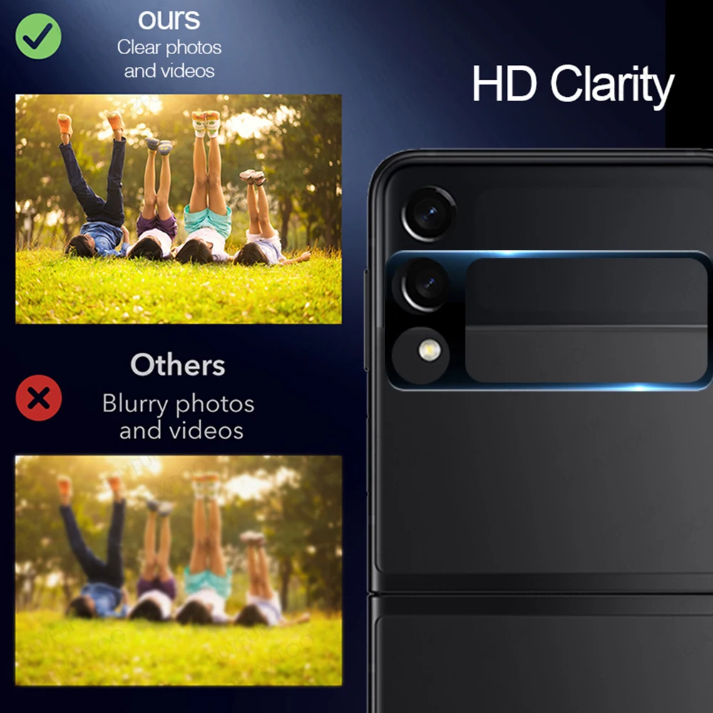 3D Защитное стекло для камеры Samsung Galaxy Z Flip 3 Flip3 5G на заднюю крышку с изогнутым объективом.