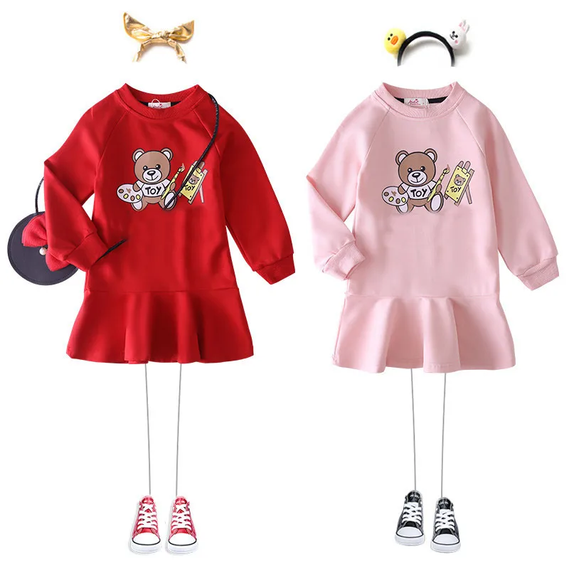 Платье для маленьких девочек Хлопковое платье принцессы в клетку с длинными