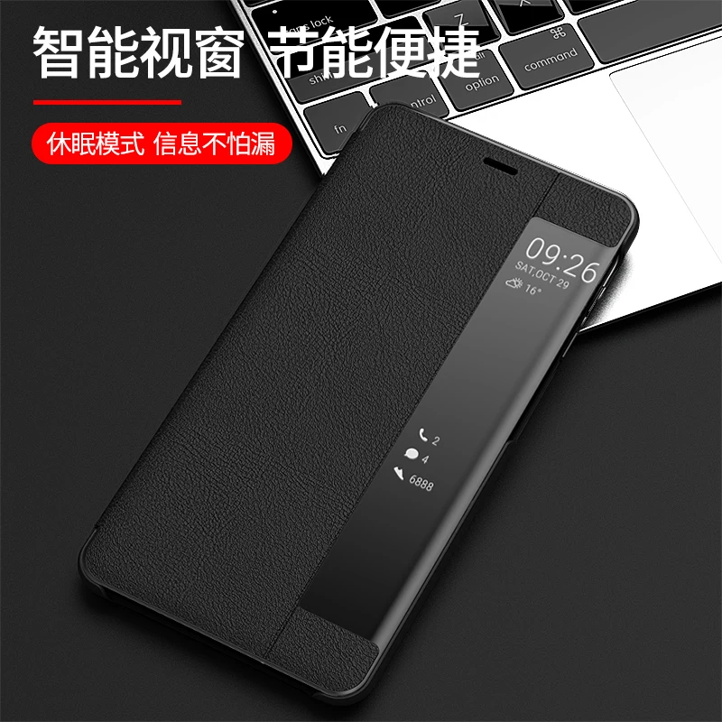 

2020 New Style Clear View Smart Mirror Window Flip Case for Samsung Galaxy A6 A6Plus 2018 3D Stand Leather Back Cover A 6 Plus