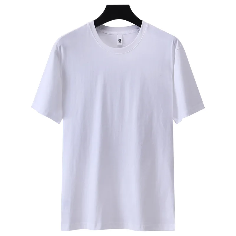 

2021 new pure cotton men's short-sleeved round neck solid color t-shirt tide brand men's bottoming shirt with men LXSB4