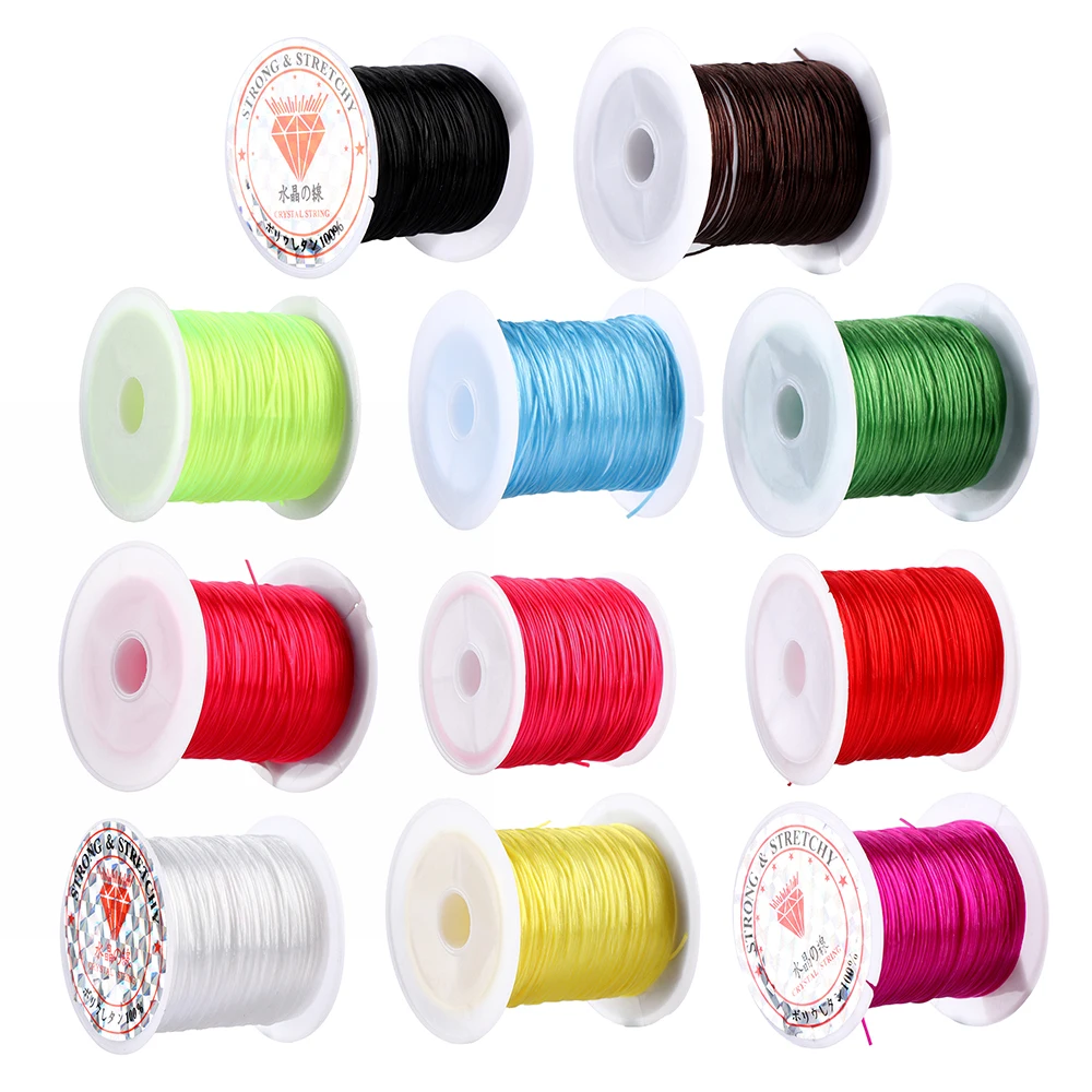 Эластичная нить веревка шнур для браслета 10 м/60 м эластичная с кристаллами бусин