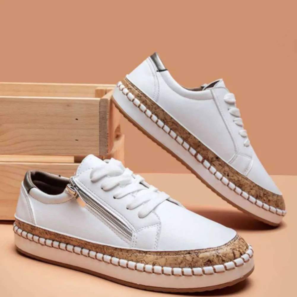 

2021 Spring New Women's Sports Shoes Fashion Women's Sneakers Floral Casual Lace-up Round Toe Thick-soled Ladies Sneakers