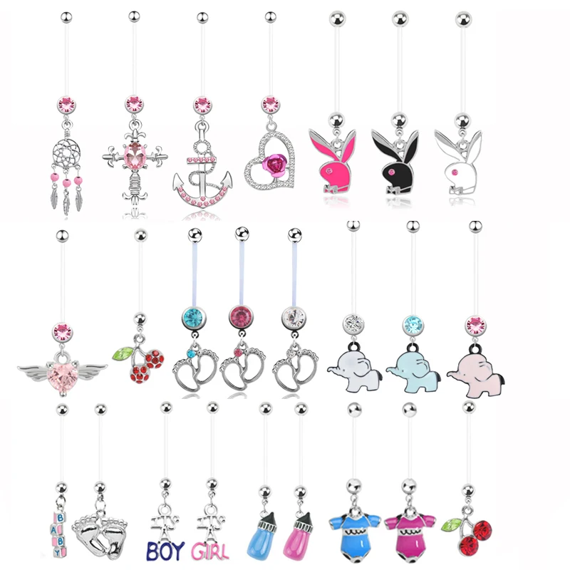 

1PC New Rabbit Piercing Navel Belly Button Rings 316L Surgical Steel Piercing Pregnant Belly Rings Sexy Body Piercing Jewelry