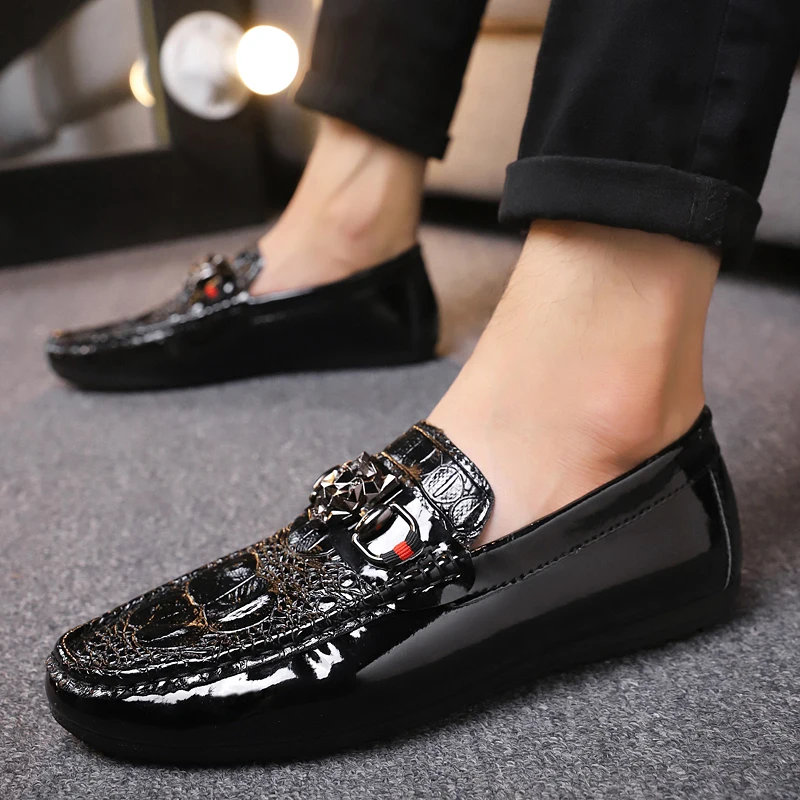 Кожаные мужские повседневные туфли роскошные Брендовые лоферы