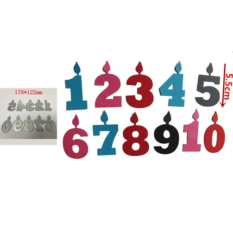 Горячая Распродажа 0 ~ 9 цифр торт на день рождения свечи металлические режущие