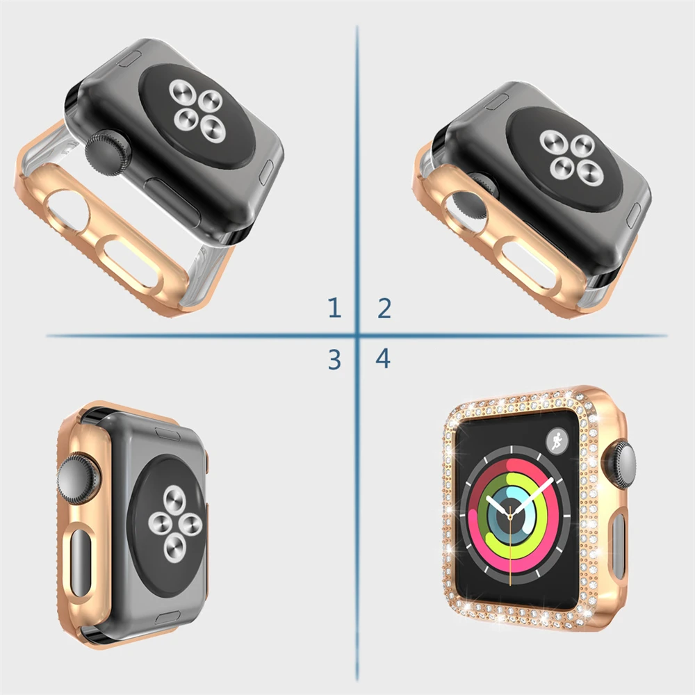 Роскошные хрустальные часы со стразами защитный чехол полное покрытие защита от