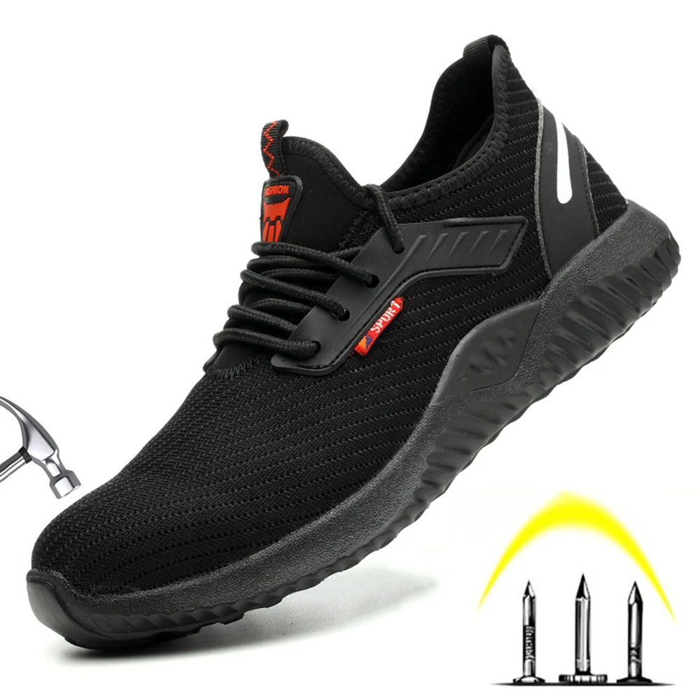 2019 г. Модная сетчатая обувь со стальным носком легкая дышащая мужская Рабочая