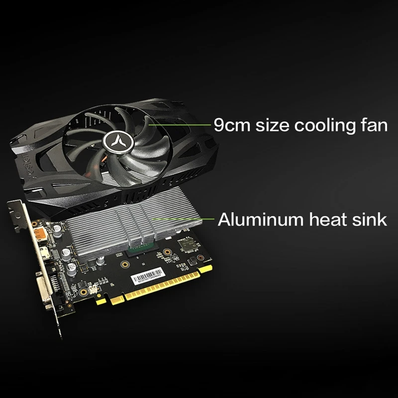 Yeston GTX1050TI-4G D5 1291/1392MHz 4G/128Bit/GDDR5 DVI-D + HDMI + DP PCI-Express 3.0 x 16 Computer Game Ie Card