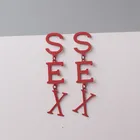 2021 Новые Модные металлические висячие серьги с буквами для женщин ювелирные изделия Модные серьги подарок для вечерние лучшей подруге ES1263