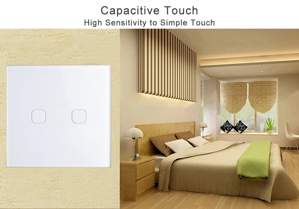 Стандарт ЕС/Великобритании сенсорный переключатель с Wi Fi управлением 1/2/3 банды 1