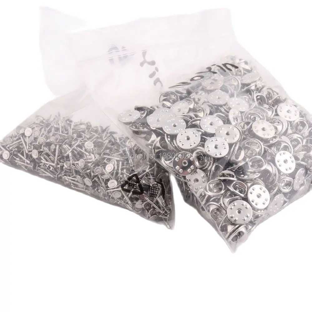 100 пар/лот 11 мм Серебряная бабочка клатчи булавки на спине броши фурнитура для