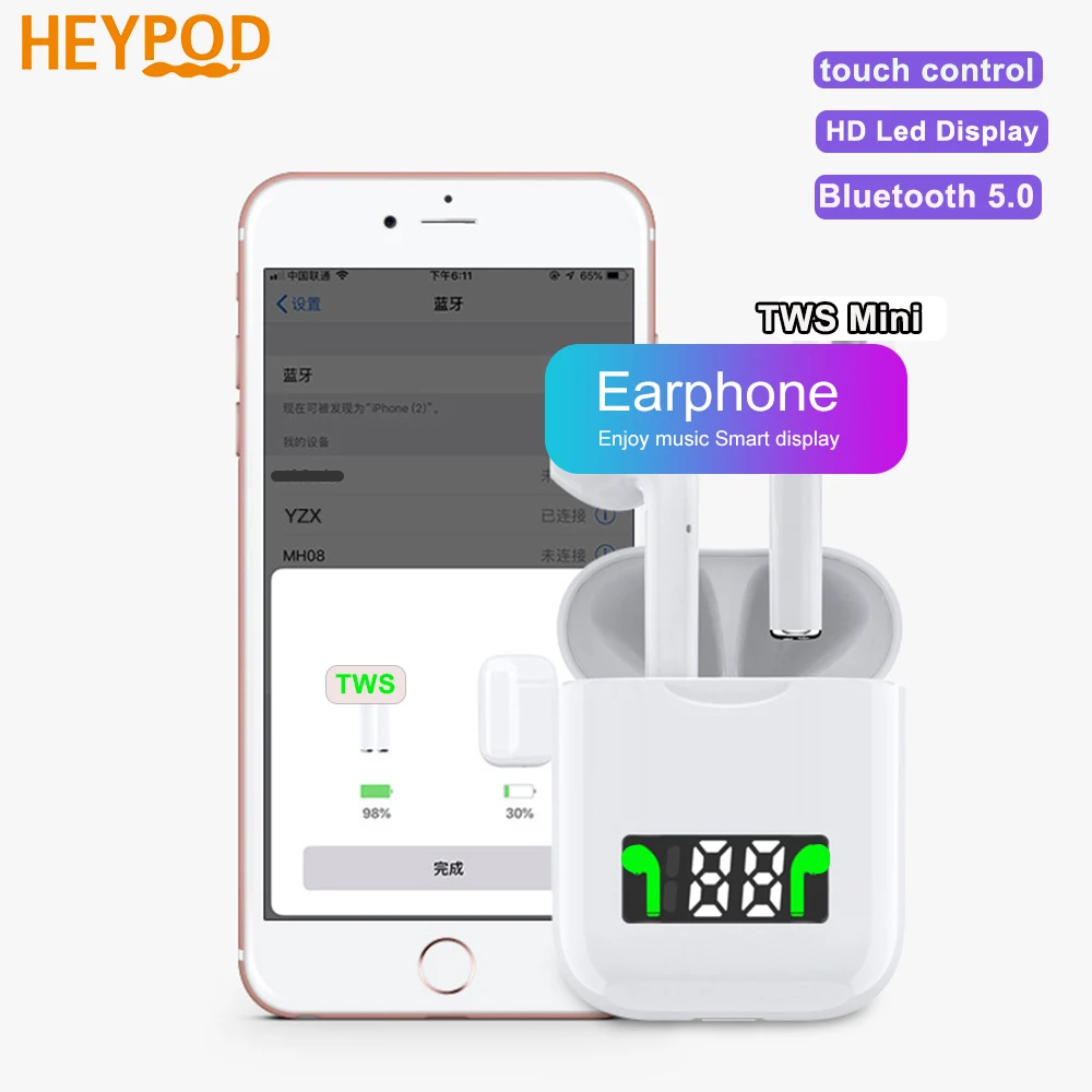 HEYPOD TWS Bluetooth наушники для Xiaomi mi беспроводные ni беспроводная гарнитура