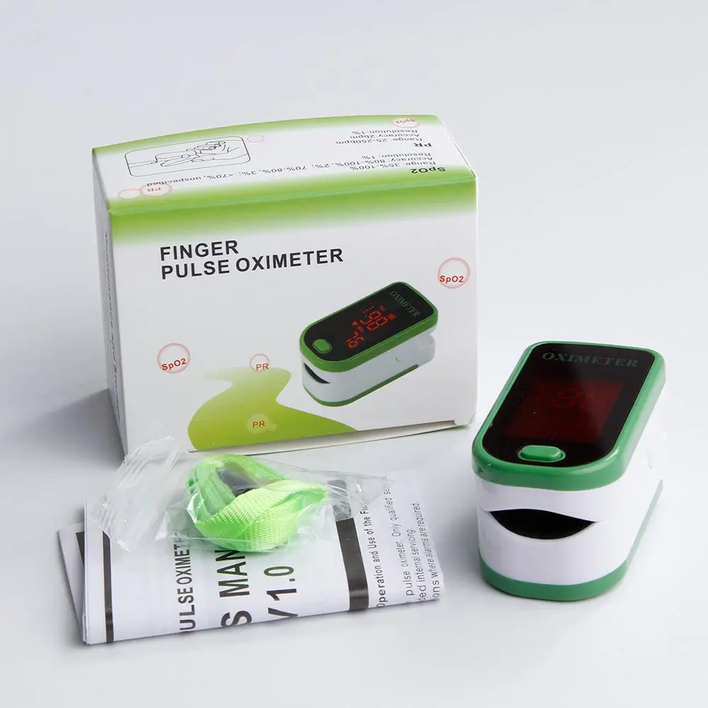 box green Портативный Пальчиковый оксиметр, медицинское оборудование, цифровой аппарат для измерения сердцебиения, домашний монитор для здоровья, lcd Saturometro - Цвет: box green