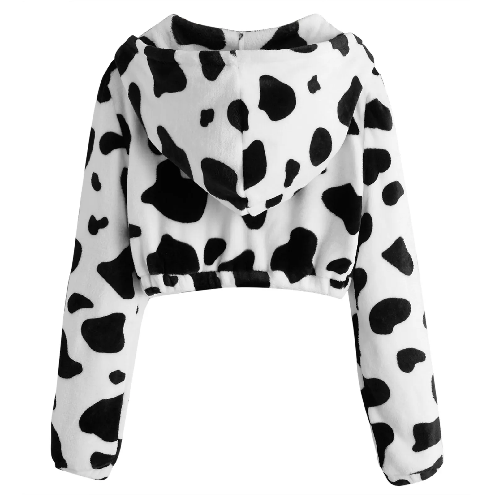 Women Cow Printed Pullover Long Sleeve Hooded Sweatshirt Cute Hoodie Streetwear Women Oversized Hoodies Sudaderas Con Capucha