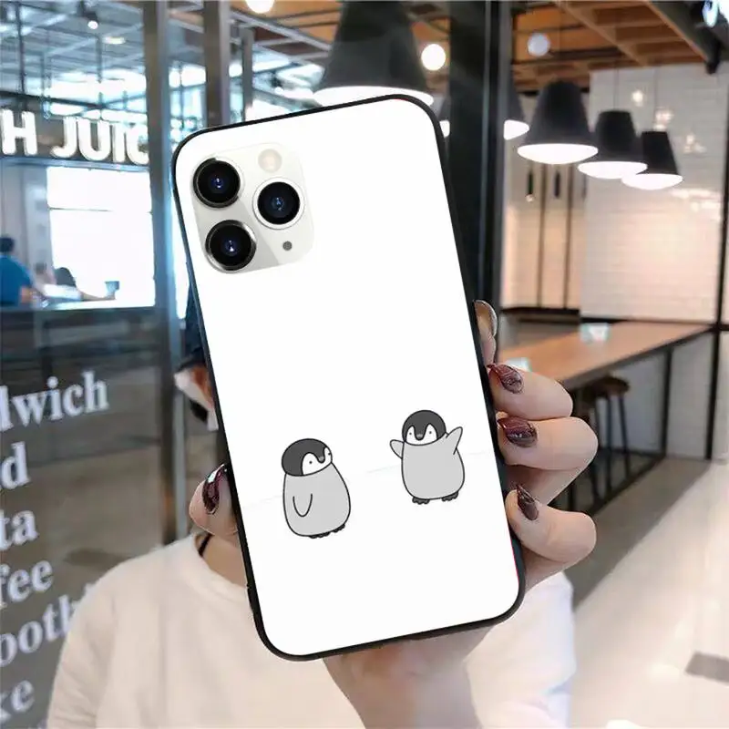 

lovely cute cartoon animal penguin Phone Case Candy Color for iPhone 6 7 8 11 12 s mini pro X XS XR MAX Plus