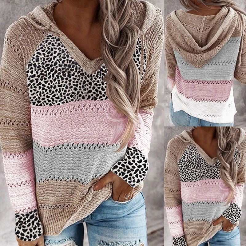 Женская футболка с длинным рукавом и v образным вырезом Вязаные толстовки