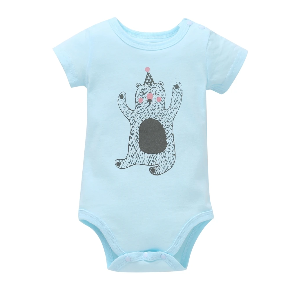 New Baby Rompers Short Sleeve Rabbit Printed Cotton Floral Overalls Newborn Clothes Roupas De Bebe Boys Girls Jumpsuit&clothing