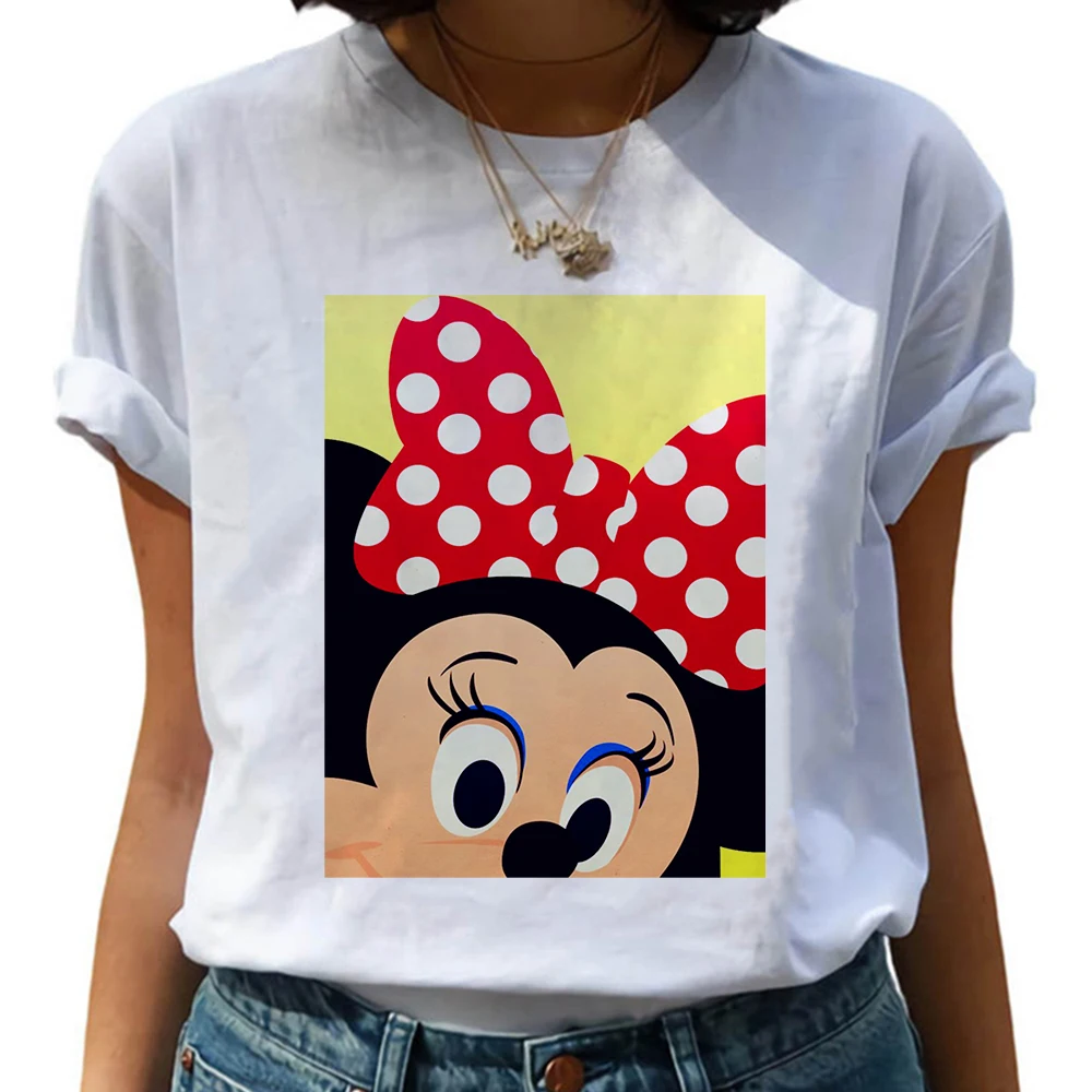 Disney Fashion Cute Daisy Duck Cartoon Print Casual Women T-Shirt O-Neck Pullover Short Sleeve Loose Tee Top friends t shirt