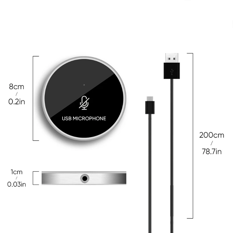 Бесплатная доставка микрофон для конференций USB Omni-direction кнопки с сенсорным