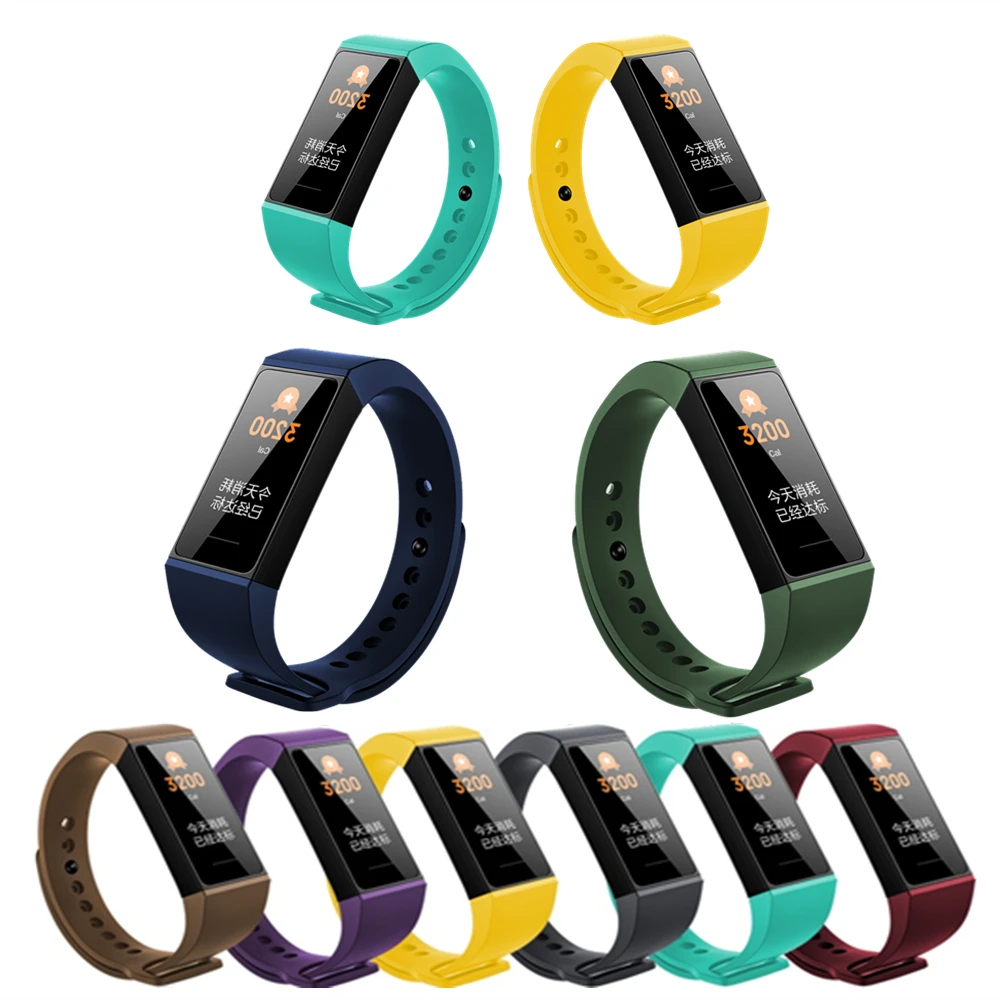 Ремешок силиконовый для Xiaomi Mi Band 4C сменный спортивный мягкий браслет умного