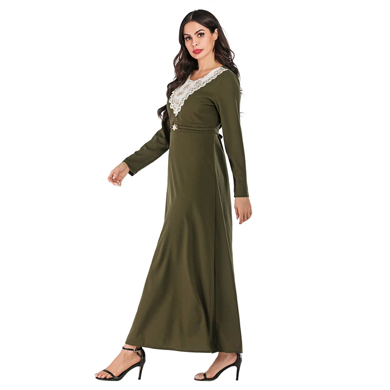 Элегантное тонкое кружевное платье с бисером для вечевечерние в Дубае дамская