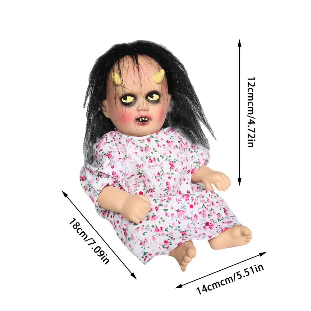 

Haunted Doll Black Hair Latex Halloween Horror Decoration Haunted House Horror Decoration Black Hair And White Hair Latex Toys