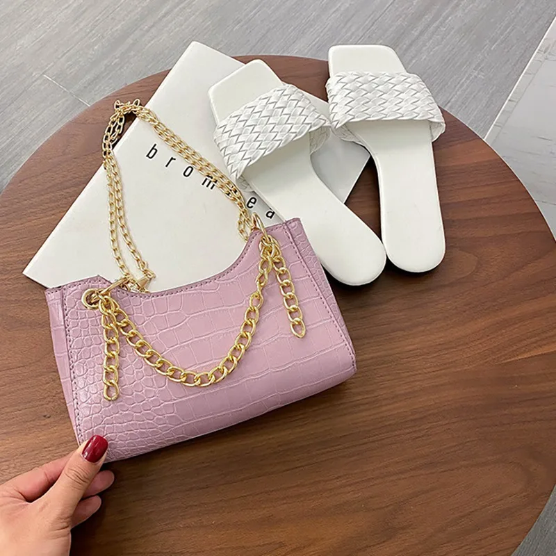 

2020 Spring And Summer New Wave Fashion Wild Crocodile Pattern Armpit Bag French Niche Shoulder Bag Diagonal Bag