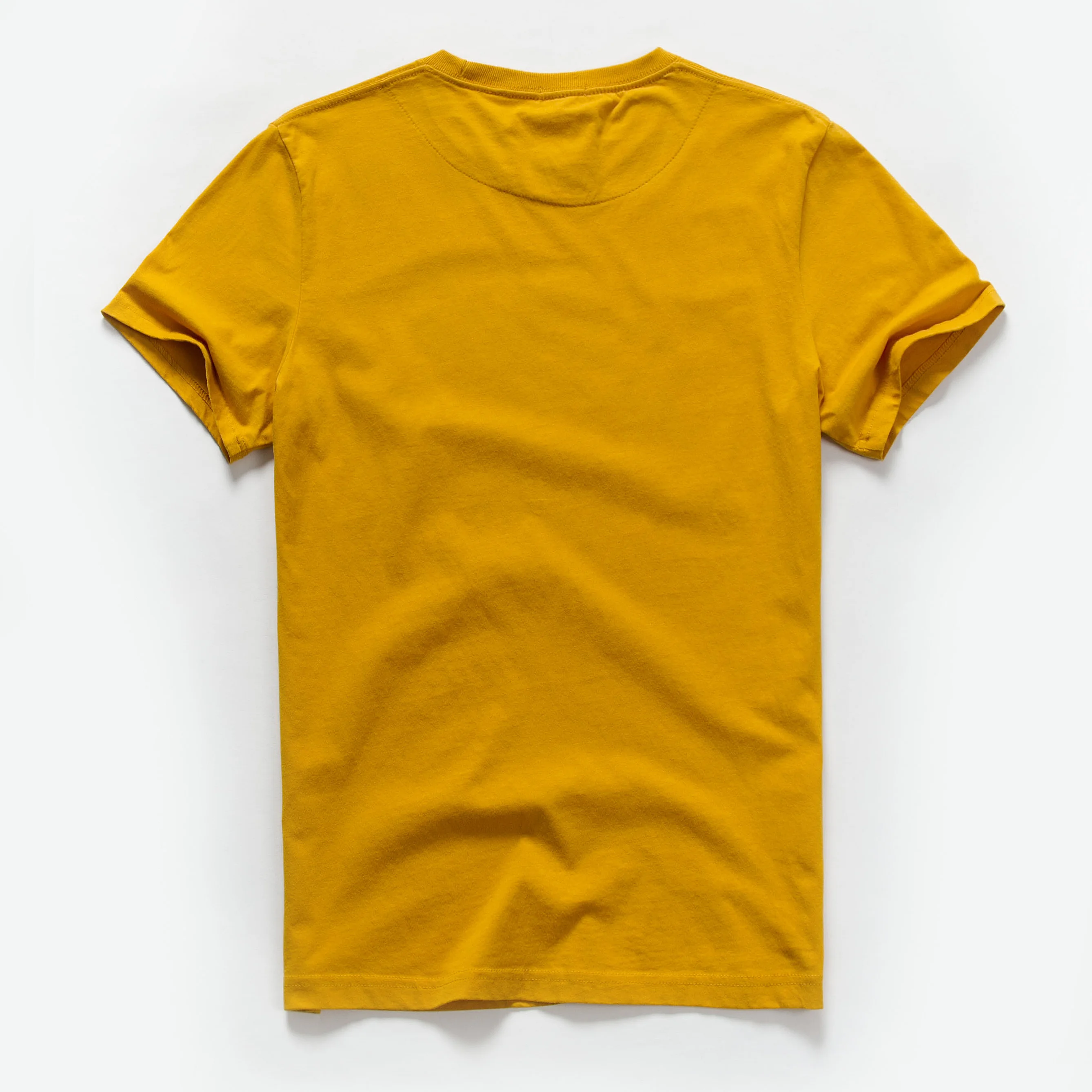 Мужская футболка хлопковая Однотонная Повседневная Базовая с круглым вырезом