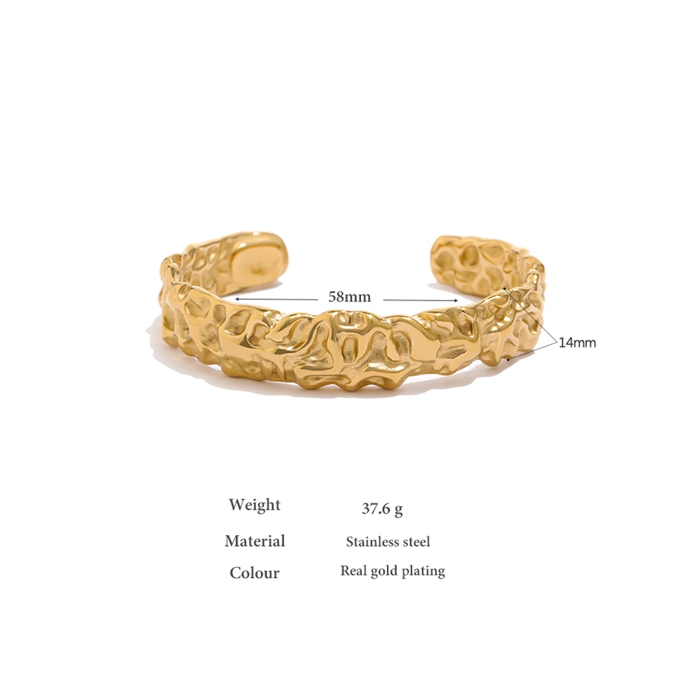 Yhpup Позолоченный геометрический водонепроницаемый браслет из тяжелого нержавеющей стали.