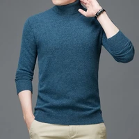 wool high end new fashion brand knit pullover warm simple men turtleneck sweater autum casual jumper winter mens clothes
