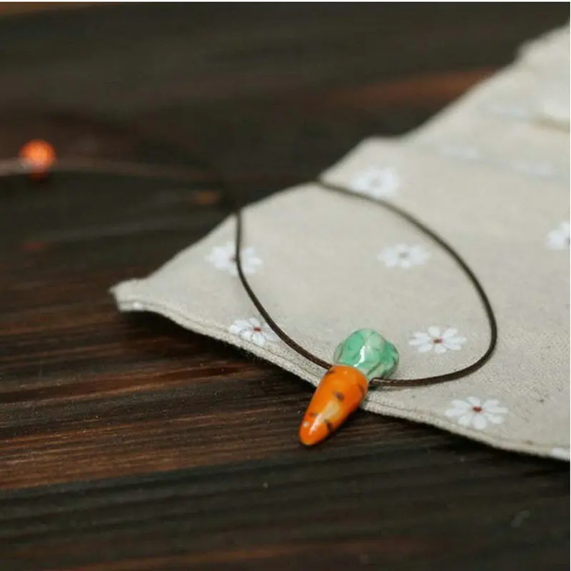 C149 BIGBING модные ювелирные изделия керамический морковный кулон черная цепочка