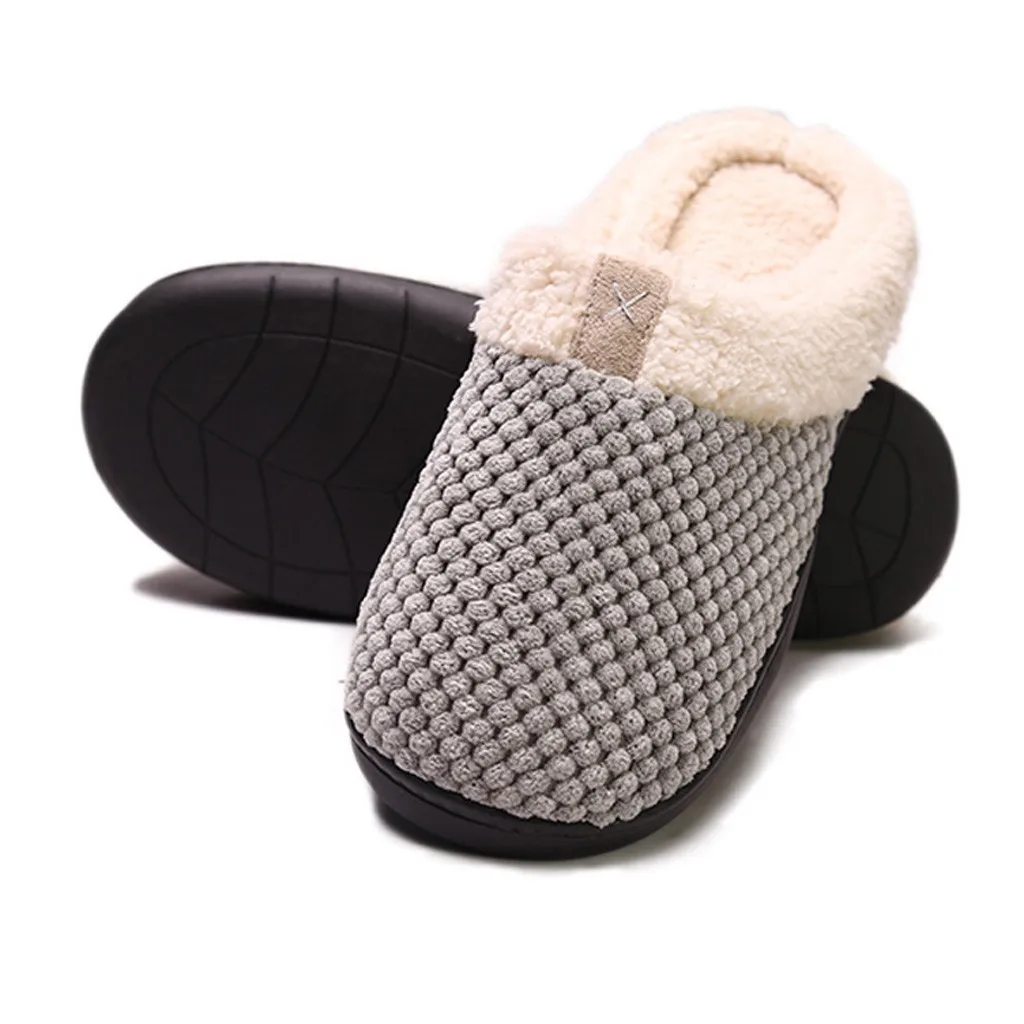 Большие размеры мужские зимние домашние тапочки мягкий плюшевый домик парная