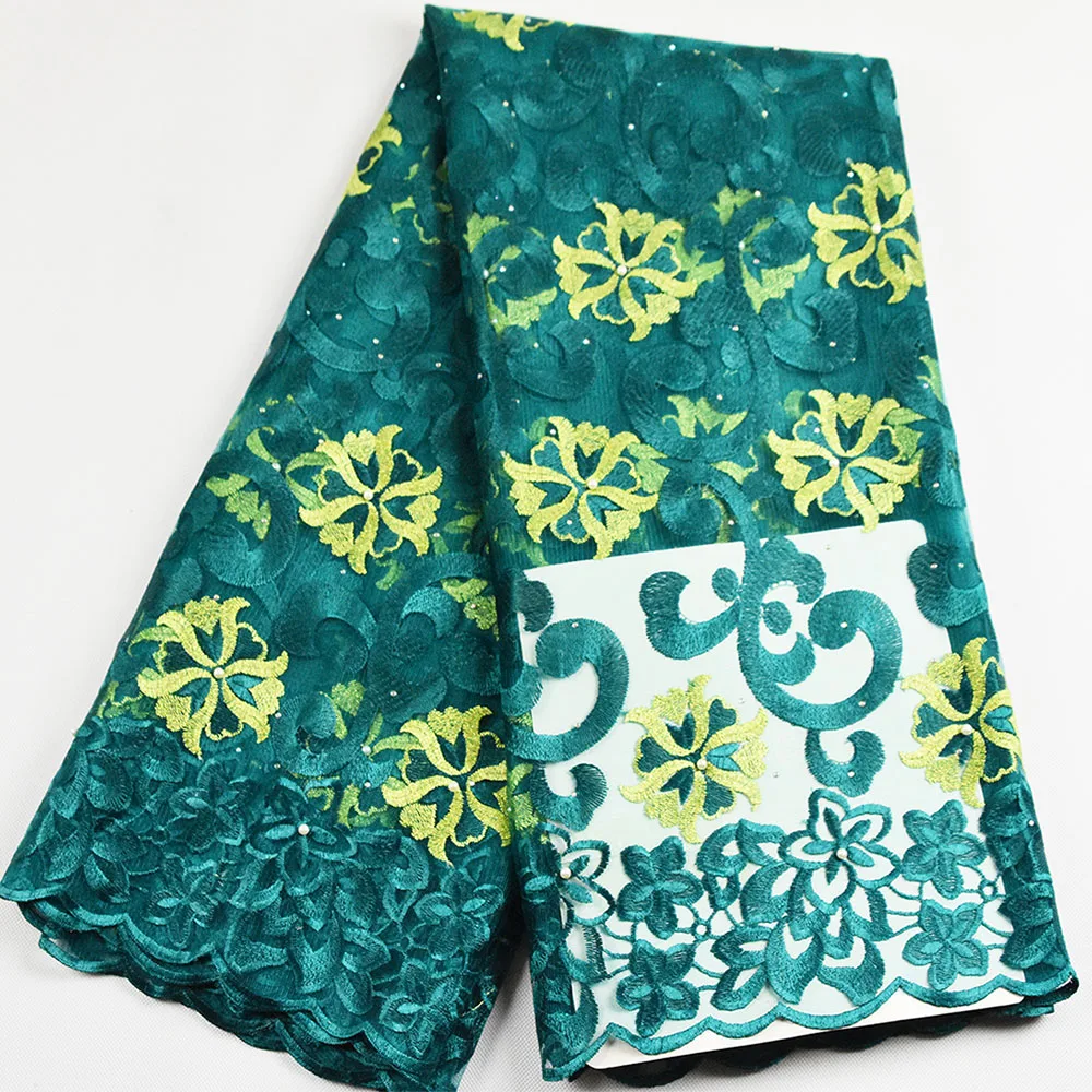 Королевский голубой горячий продукт французского вышивального кружева 2,5 ярда высокого качества африканский тюль шнур 2021 года с вышивкой на сетчатой ткани.
