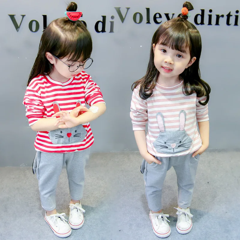 

Girls Suits Sweatshirts +Pants 2021 New Kids Spring Autumn Teenagers Cotton Tracksuits Outfits Children Clothing Sets Jogging Su