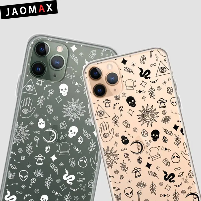 Силиконовый прозрачный чехол для телефона ведьмы iPhone 12 11 Pro XS MAX XR на Хэллоуин iphone 7