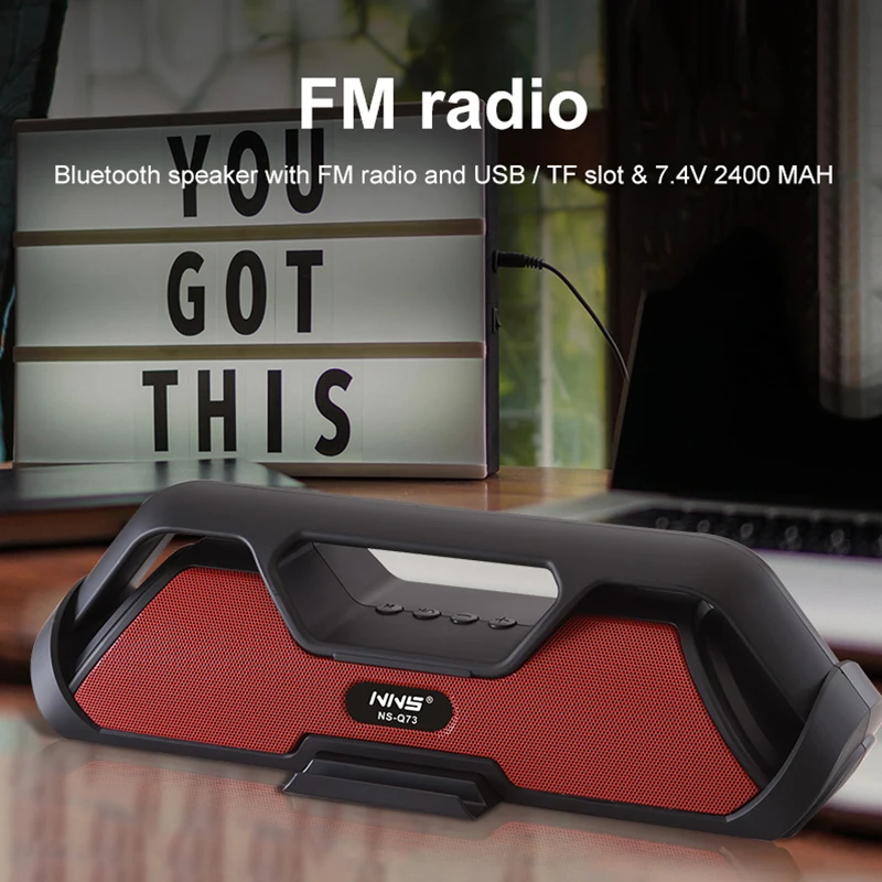 NSS NS Q73 портативный Bluetooth динамик с FM радио Поддержка USB TF карта AUX открытый